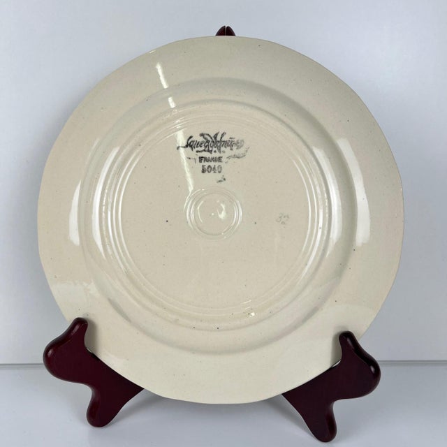 Ceramic Vintage Dessert Plates with Floral Motif from Sarreguemines, 1920s, Set of 6 For Sale - Image 7 of 12