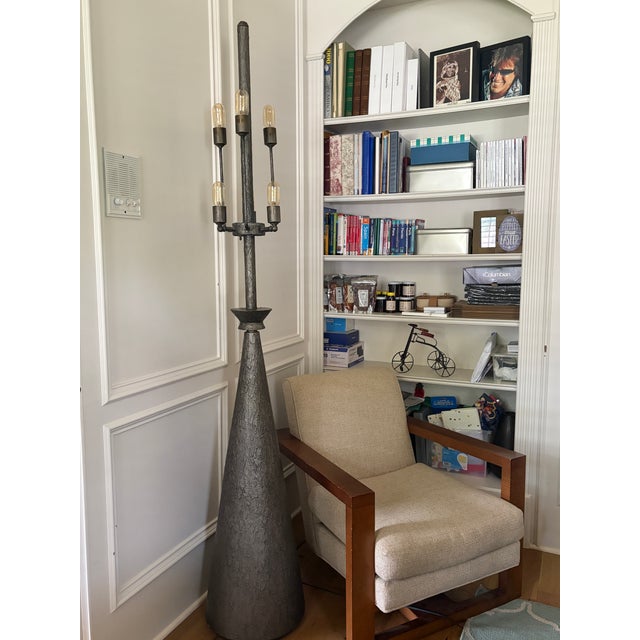 Metal 1960s Monumental 7 Ft Brutalist Sculptural Floor Lamp | Hand-Fabricated Textured Metal | Architectural Statement | 90 LBS For Sale - Image 7 of 18