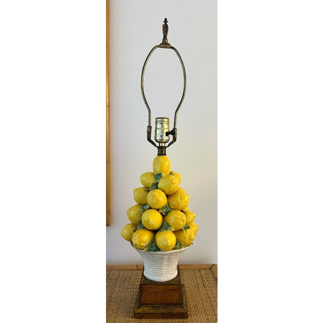 Vintage Italian Lemon Topiary Lamp With Gilded Base For Sale - Image 10 of 12