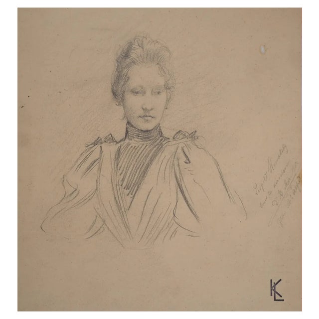 Léopold Franz Kowalski, Portrait of Laura, Original Drawing For Sale
