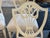 19th Century Antique Mahogany Hepplewhite Style Shieldback Chairs Painted French Linen White For Sale - Image 9 of 10