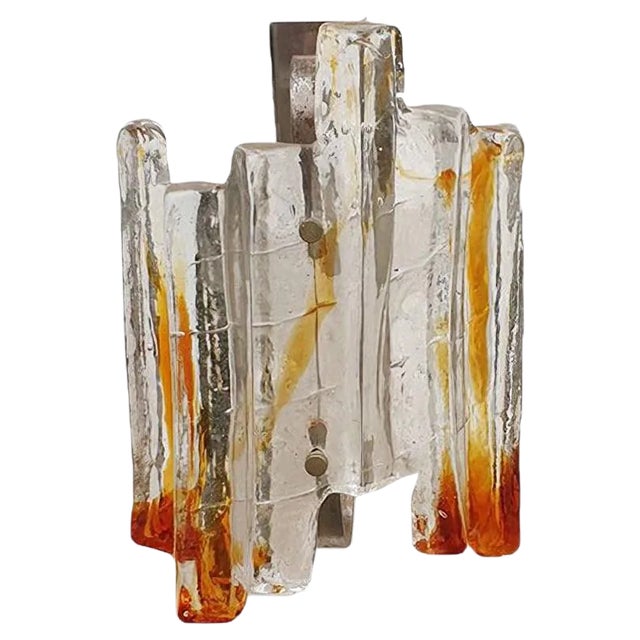 Mid-Century Italian Glass Sconce by Toni Zuccheri for Venini, 1968 For Sale