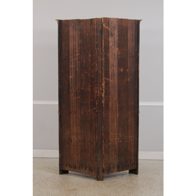 American Early 17th C. Tiger Maple Corner China Cabinet For Sale - Image 14 of 14