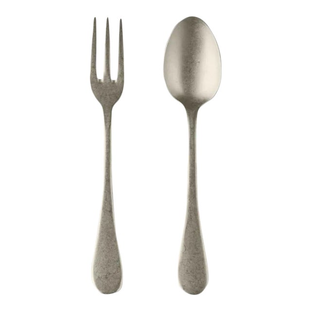 Mepra 2-Piece Serving Set (fork & Spoon), Champagne For Sale