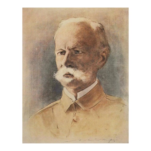 1901 Mortimer Menpes, "Portrait of Lord Roberts" Safari Style Original Antique Print For Sale