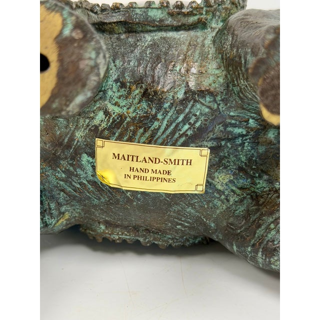 Vintage Maitland-Smith Bronze Elephant Sculpture Candle Holder For Sale - Image 12 of 12