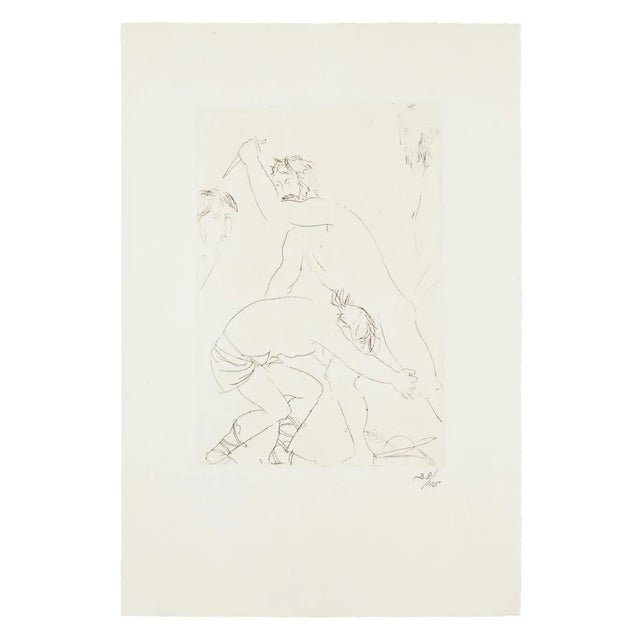 King Oedipus' Fight - Original Etching by Giacomo Manzù - 1968 1968 For Sale