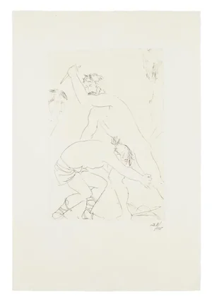 King Oedipus' Fight - Original Etching by Giacomo Manzù - 1968 1968
