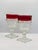 Transparent 1960s Ruby Rimmed Water Goblets- A Pair For Sale - Image 8 of 9