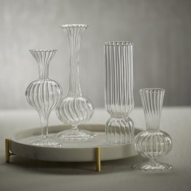 Contemporary Marjorie Optic Glass Vases, Set of 2 For Sale - Image 3 of 4