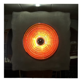 Steel and Murano Glass Light Panel by Angelo Brotto for Esperia, 1970s For Sale