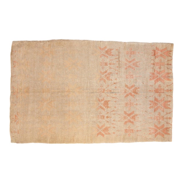 Vintage Distressed Oushak Carpet - 5' x 8'1" For Sale