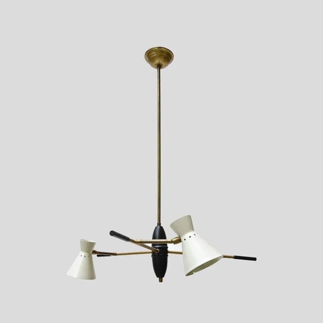 Pendant Light with Articulating Shades by Luigi Sarfati, 1950s For Sale - Image 3 of 6