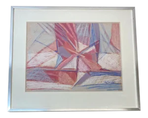 Phyllis Ciment Abstract Pastel Painting C.1970s