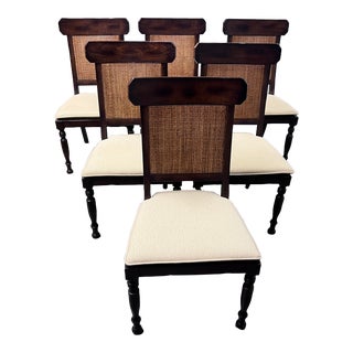 Milling Roads Baker Furniture Caned Side Dining Chairs, Set of Six For Sale