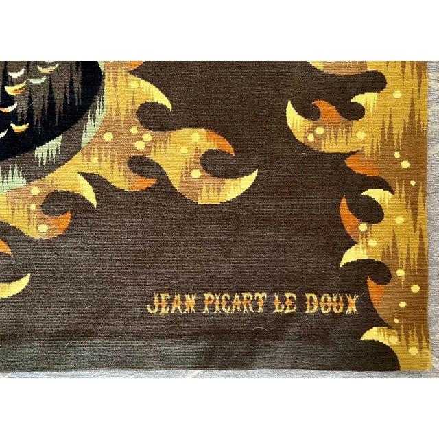 Textile Jean Picart Le Doux, Art Deco French Modernist Handmade Aubusson Gobelin Tapestry Jean Picart Le Doux, c.1950's For Sale - Image 7 of 12