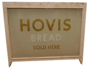 Hovis Etched Glass Bakery Advertising Window Sign, 1900s