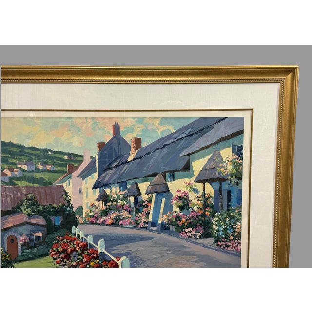 Howard Behrens European Street Scene Serigraph Print 15/300 An oversized vintage European street scene serigraph print...