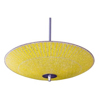 Mid-Century Glass Hanging Pendant Lamp, 1958 For Sale