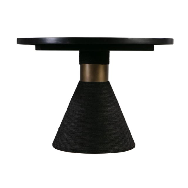 Wood Rishi Black Rope Oval Table For Sale - Image 7 of 12