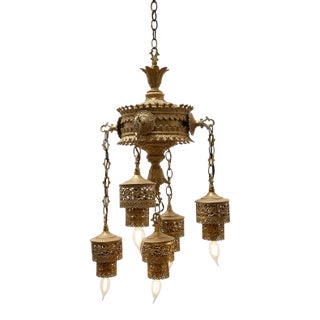 Early 20th Century Bohemian Art Deco, Moroccan Style Hanging Chandelier For Sale