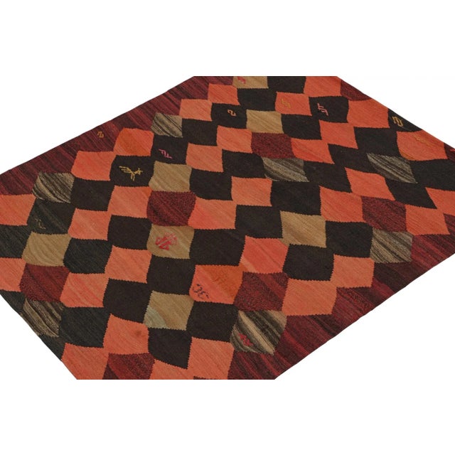 Rug & Kilim 1950s Vintage Karadagh Persian Kilim With Multicolor Diamond Pattern, From Rug & Kilim For Sale - Image 4 of 8