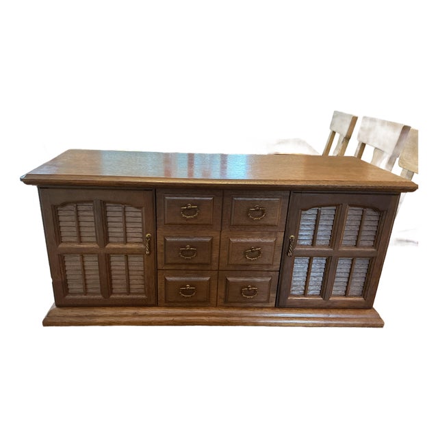 Vintage Mid-Century Japanese Wooden Jewelry Armoire Chest - 12 Drawer Face 8 Drawers For Sale