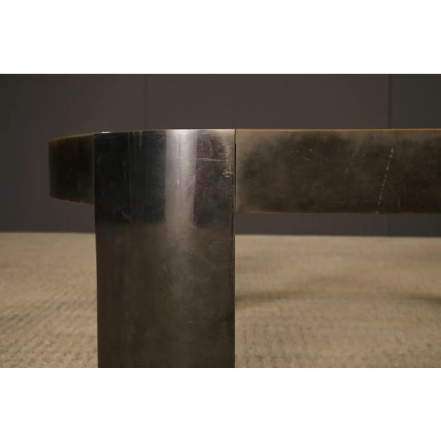Karl Springer 'Banker' Coffee Table in Patinated Bronze and Lucite, 1970s For Sale - Image 11 of 17
