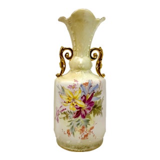 Antique Royal Wettina Austria Floral Art Nouveau Robert Hanke 9" Vase For Sale