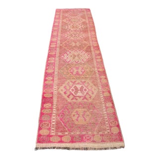 Vintage Faded Wool Runner For Sale