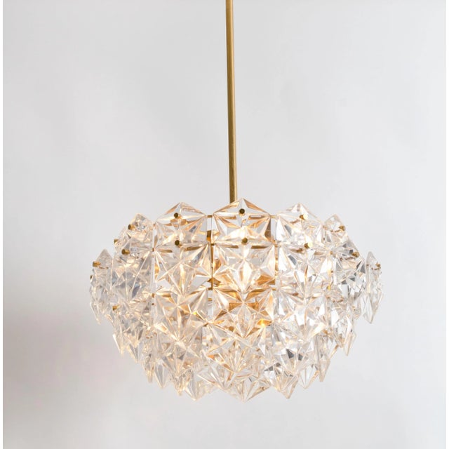 Large 5 Tiers and Gilt Metal Crystal Chandeliers from Kinkeldey, 1970s, Set of 2 For Sale - Image 12 of 16