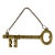 Vintage Brass Key Motif Wall Hook For Sale