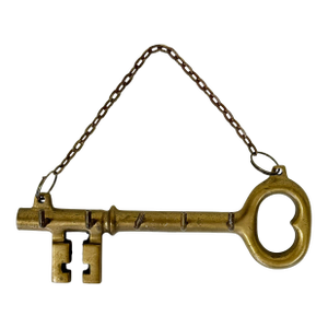 Vintage Brass Key Motif Wall Hook