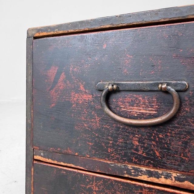 Small Japanese Drawer Cabinet with Calligraphy, 1910s For Sale - Image 5 of 9