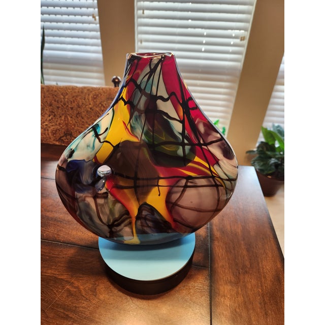Monumental 14" Signed v. Nason Murano Art Glass Cubist Vase 9.5lb Picasso Homage For Sale In Dallas - Image 6 of 9