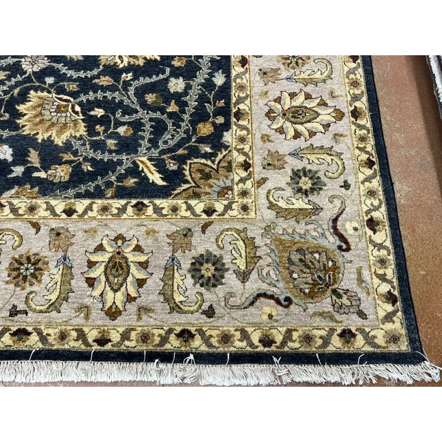 Indo Persian Tabriz Rug Wool & Silk 9’ X 12’ For Sale - Image 10 of 13
