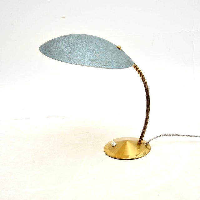 Vintage French Enamelled Tole and Brass Desk Lamp, 1960s For Sale - Image 4 of 10