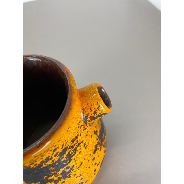 Vintage German Orange Ceramic Studio Pottery Vase from Marei Ceramics, 1970s For Sale - Image 10 of 18