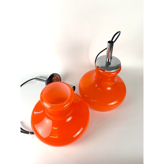 Vintage Orange Glass Pendant Lamp, Germany, 1970s For Sale - Image 16 of 17