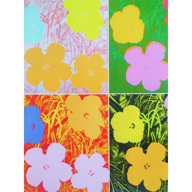 Andy Warhol Foundation Myths Of Pop Museo Thyssen Lithograph Print Pop Art Exhibition Poster Flowers 1970 Chairish