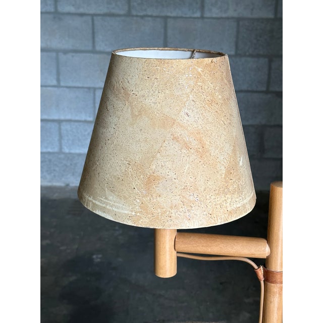 Mid-Century Modern 1960s Organic Table Lamp With Cork Shade by Bergboms, Sweden For Sale - Image 3 of 12