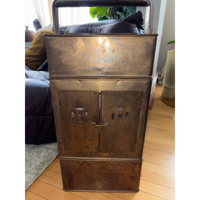 This is a wonderful antique Chinese solid brass food serving cart stand. It makes a wonderful addition as a side table,...