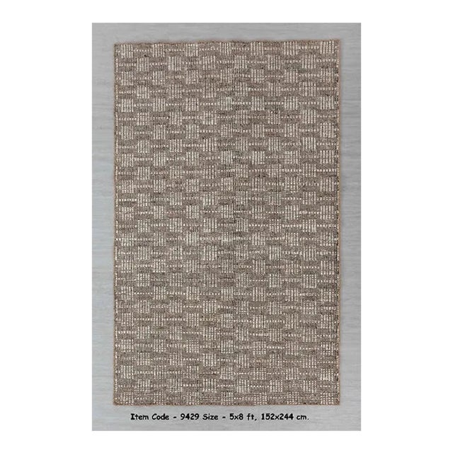 White Wool Jute Hand Woven Rug - 9x12 Ft. For Sale