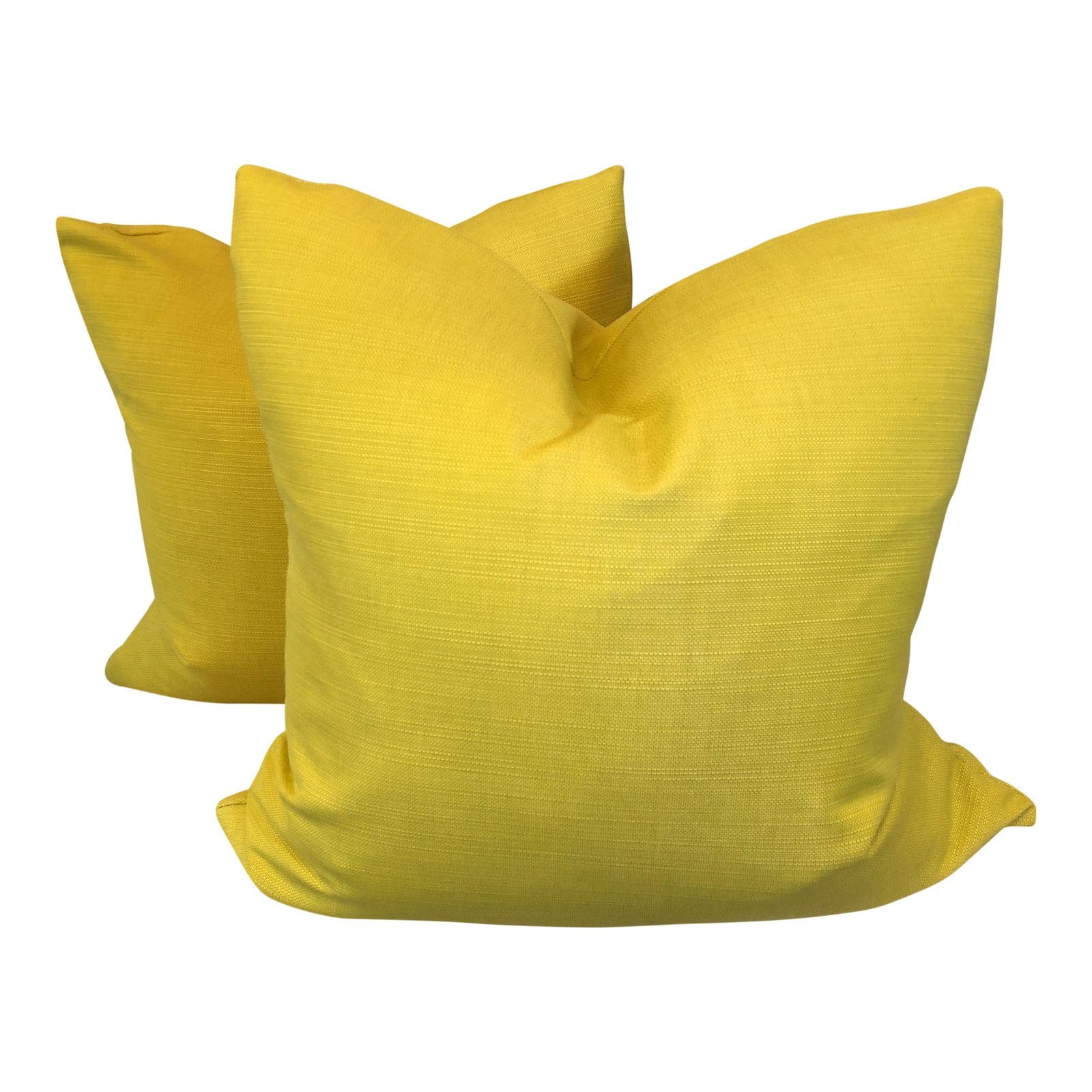 Sunbrella Bright Yellow 22” Pillows a Pair Chairish