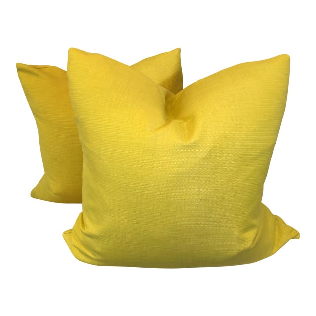 Sunbrella Bright Yellow 22 Pillows A Pair Chairish