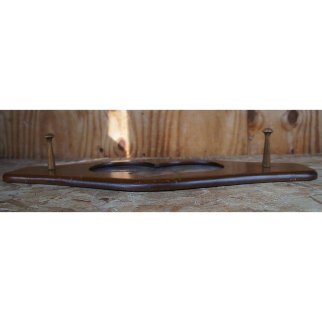 Late 20th Century Pine Heart Shaped Stained Glass Hall Tree For Sale - Image 4 of 9