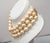 Vintage Signed Monet Goldtone 3-Strand Faux-Baroque Pearl Collar Necklace For Sale - Image 9 of 10