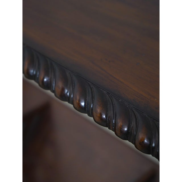 Maitland Smith Mahogany Faux Bamboo Book Trough Magazine Rack For Sale - Image 10 of 15