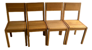 Vintage Oak Dining Chairs, 1990s, Set of 4
