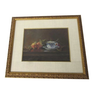 Mid 20th Century Pastel painting by Deborah Bays Tea Cup For Sale